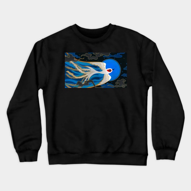 Moon bird Crewneck Sweatshirt by pikaole